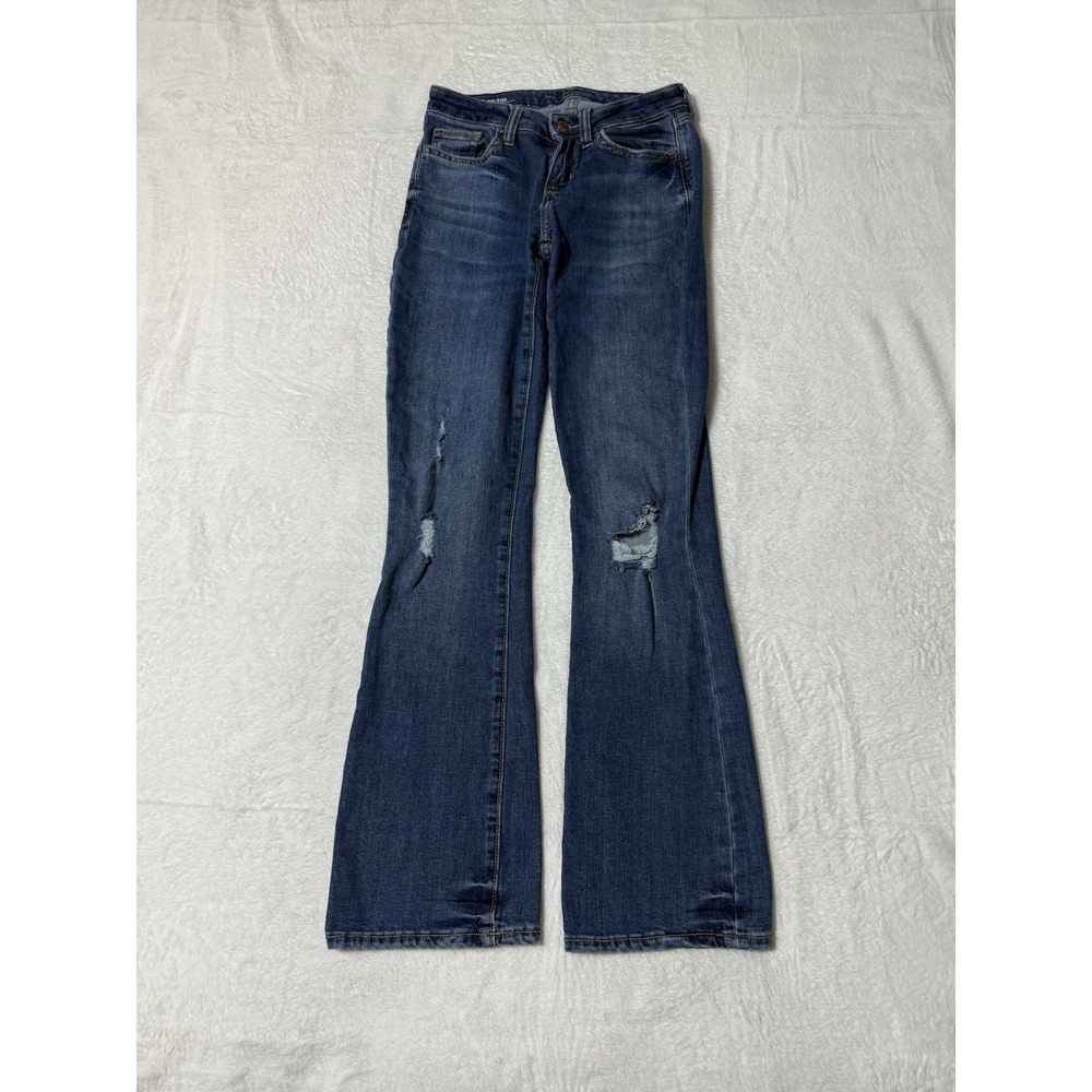 Arizona Jeans‎ Womens 3 Short Blue Mid Rise Bootcut Stretch Denim 25x29.5